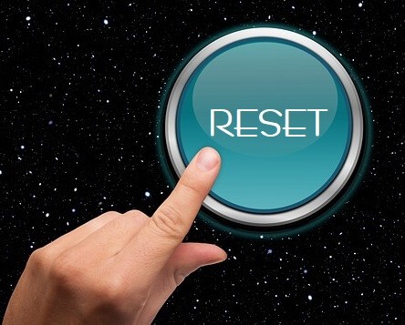 Press the reset button is a phrase used to express regret and a desire to go back in time and redo something better than the first time.