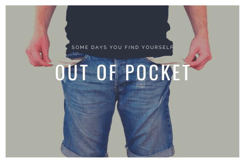 A man with his empty pockets turned out.