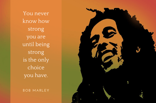 You never know how strong you are until being strong is the only choice you have. - Bob Marley