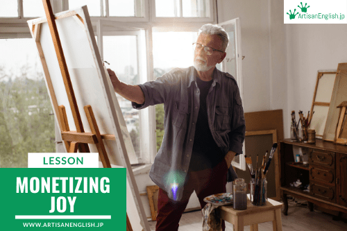 A retired gentleman painting on an easel.