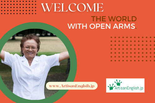 A nice older lady welcoming you with open arms.
